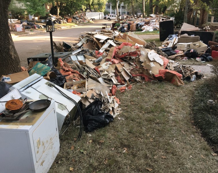 debris on side of street