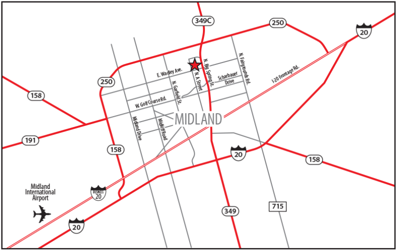 Click for a printable PDF of the Midland Map
