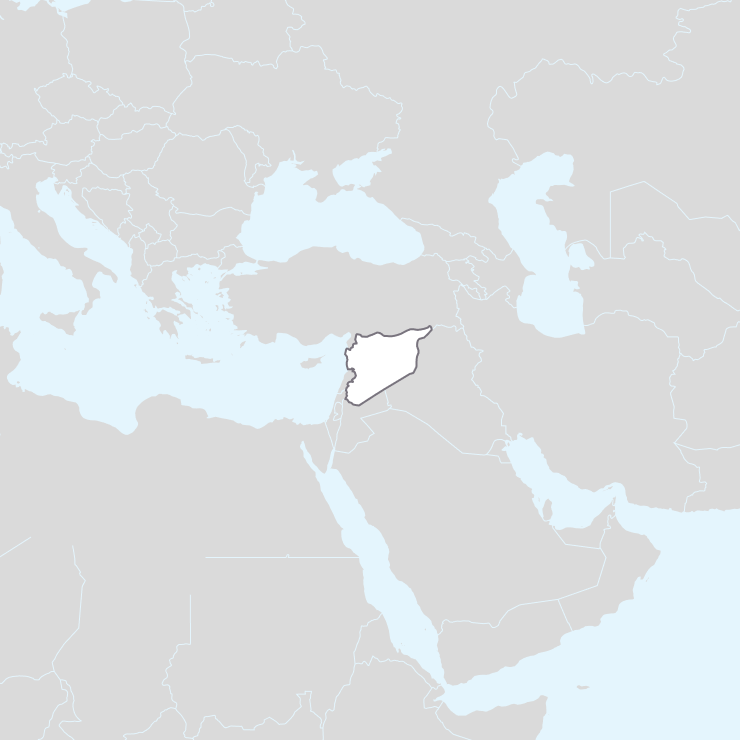 Syria highlight on a map