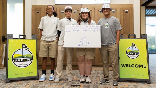 Students presenting their group project