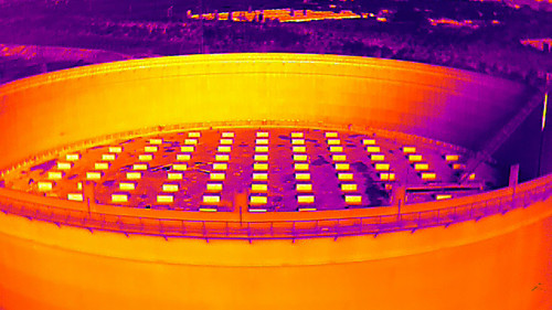 thermal image of storage tank at Teesside