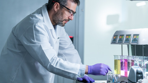 Process Lab, Senior Engineer Joel with Dissolved Air Flotation unit