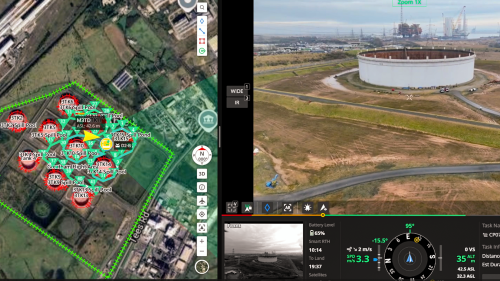 drone view of tank farm