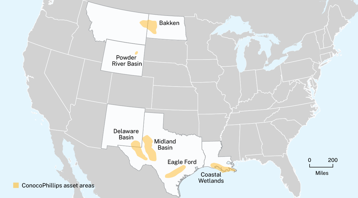Map of Lower 48 operations