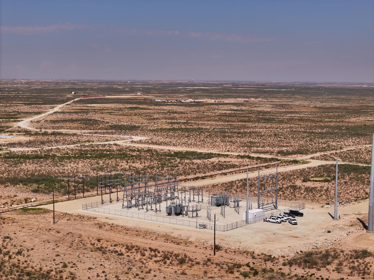 aerial view of a substation in Texas