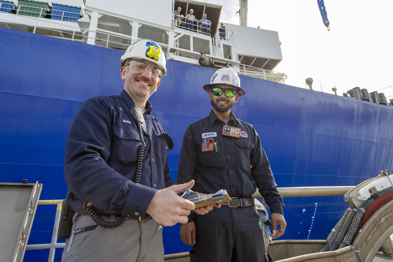Jonathan and Jerry in front of the tanker