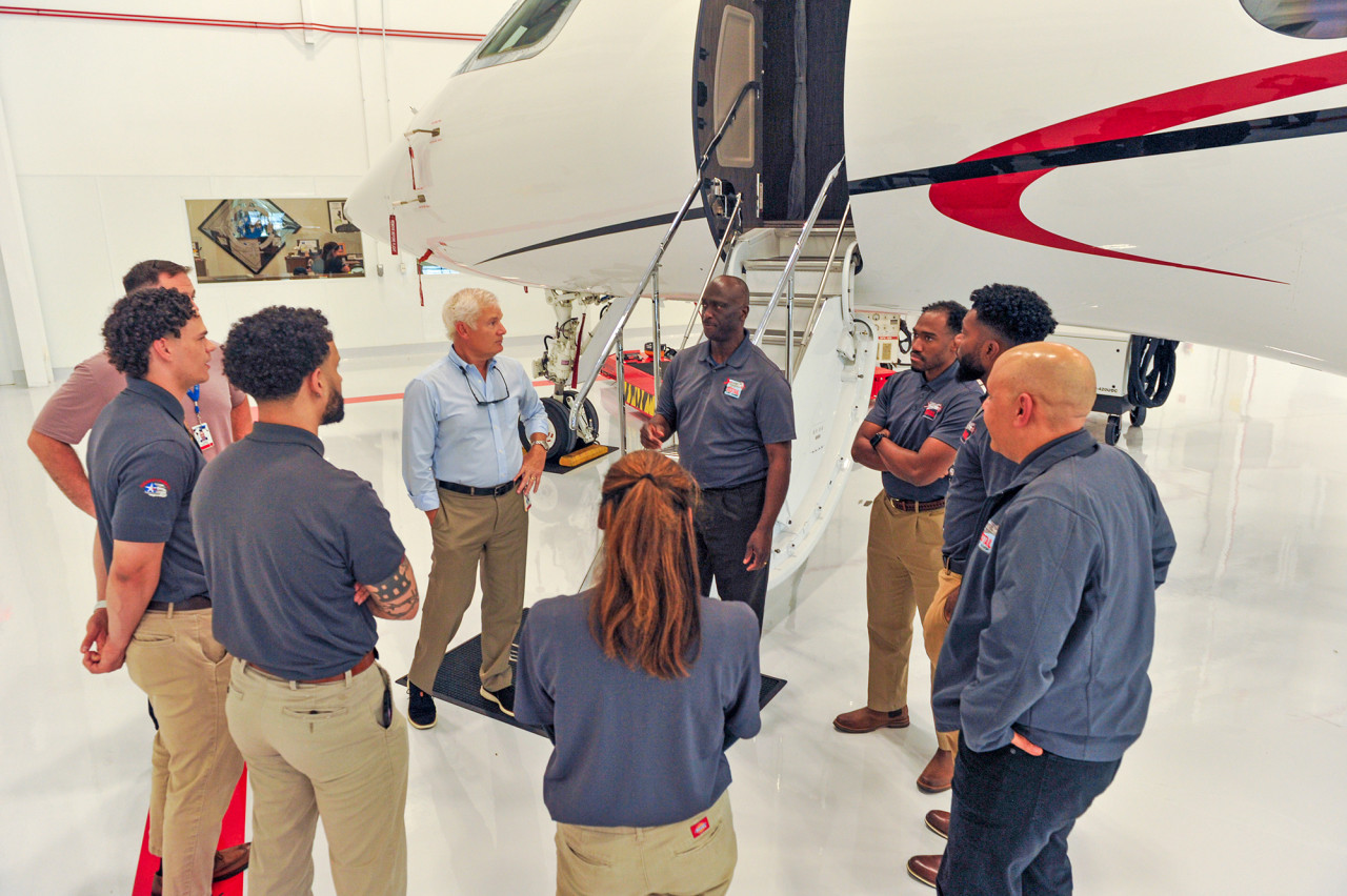 Keith Nickles and flight academy guests