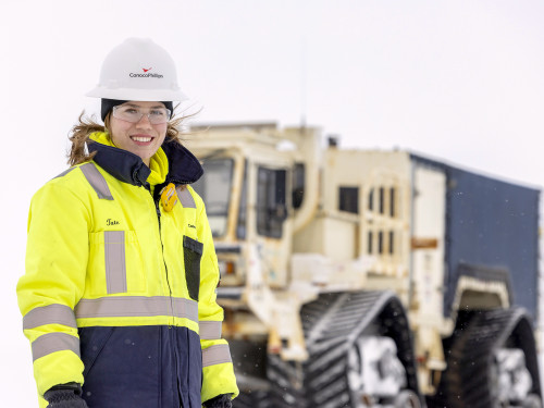 North Slope worker in high-visibility clothing