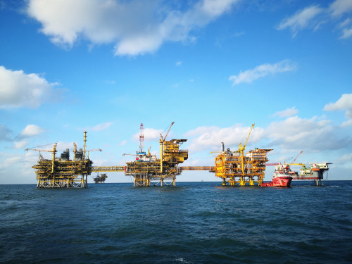 Penglai Oilfield offshore platforms in Bohai Bay, China