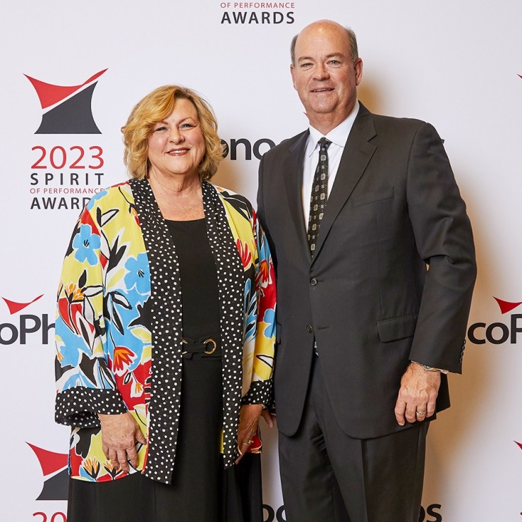 Karen Leinen and Ryan Lance at the Spirit Awards