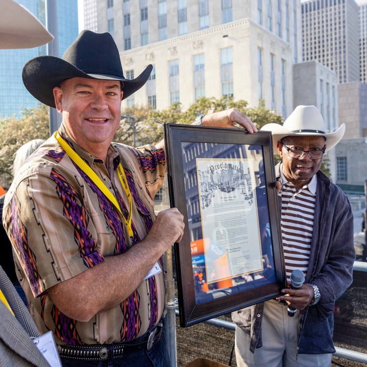 ConocoPhillips Chairman and CEO Ryan Lance and Houston Mayor Sylvester Turner 