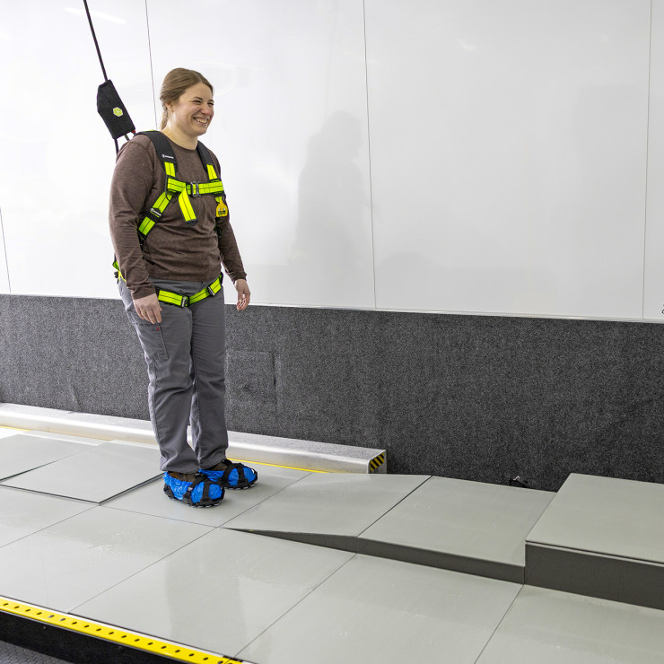 Molly Cornish tries the Slip Simulator
