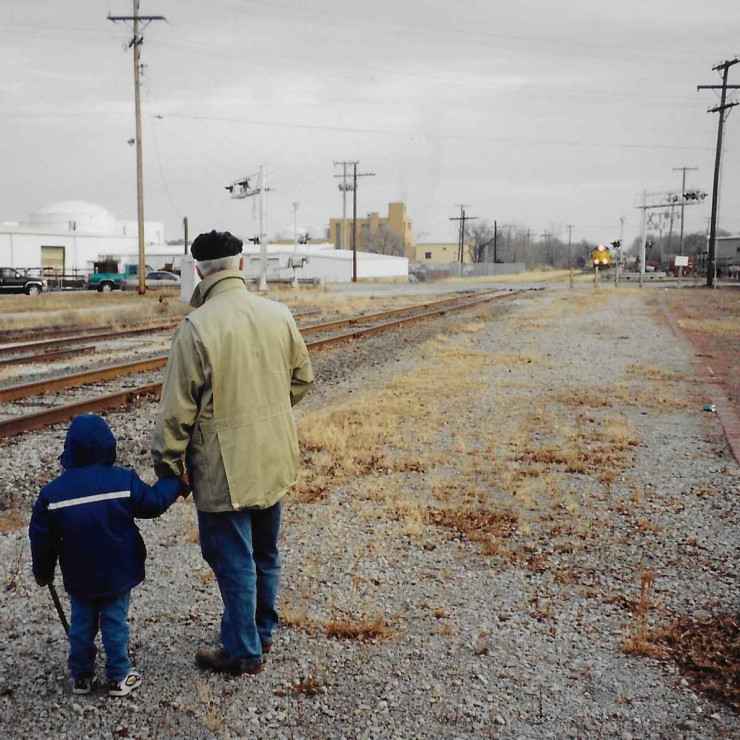 Waiting on the Christmas Train in Bartlesville, Okla., circa 1999.