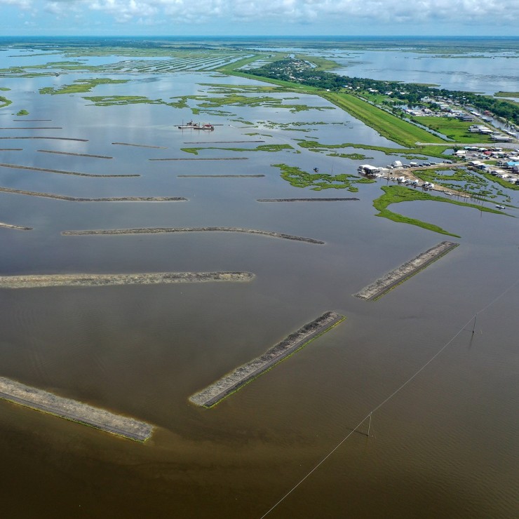Aerial view of the marsh