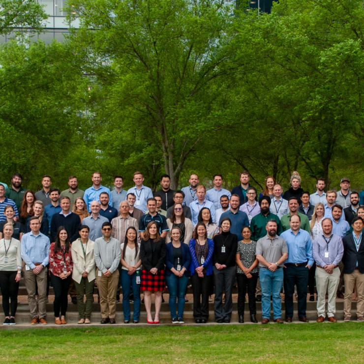 130 Petrochemical employees across ConocoPhillips globally gathered together for a group picture
