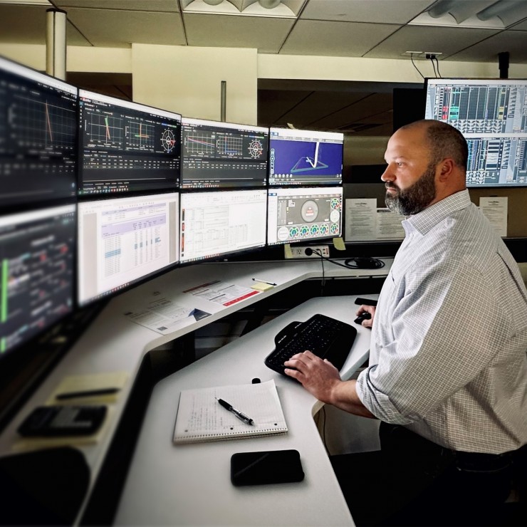ConocoPhillips Drilling Supervisor Scott Brandt at work in the Drilling Intelligence Group's advanced technology center