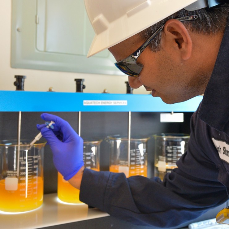 Ramesh Sharma testing water
