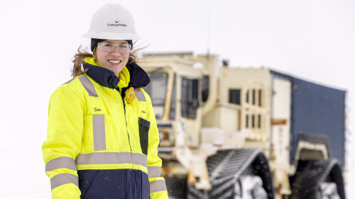 North Slope worker in high-visibility clothing