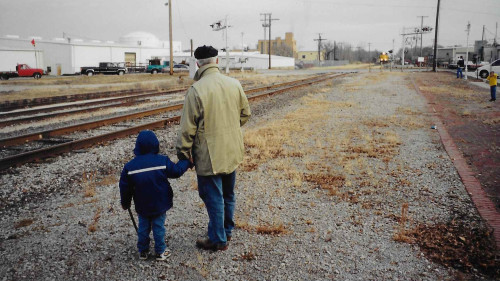 Waiting on the Christmas Train in Bartlesville, Okla., circa 1999.