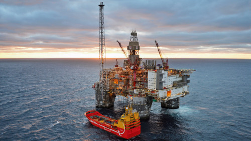 Heidrun was developed with a floating concrete platform (tension leg platform).